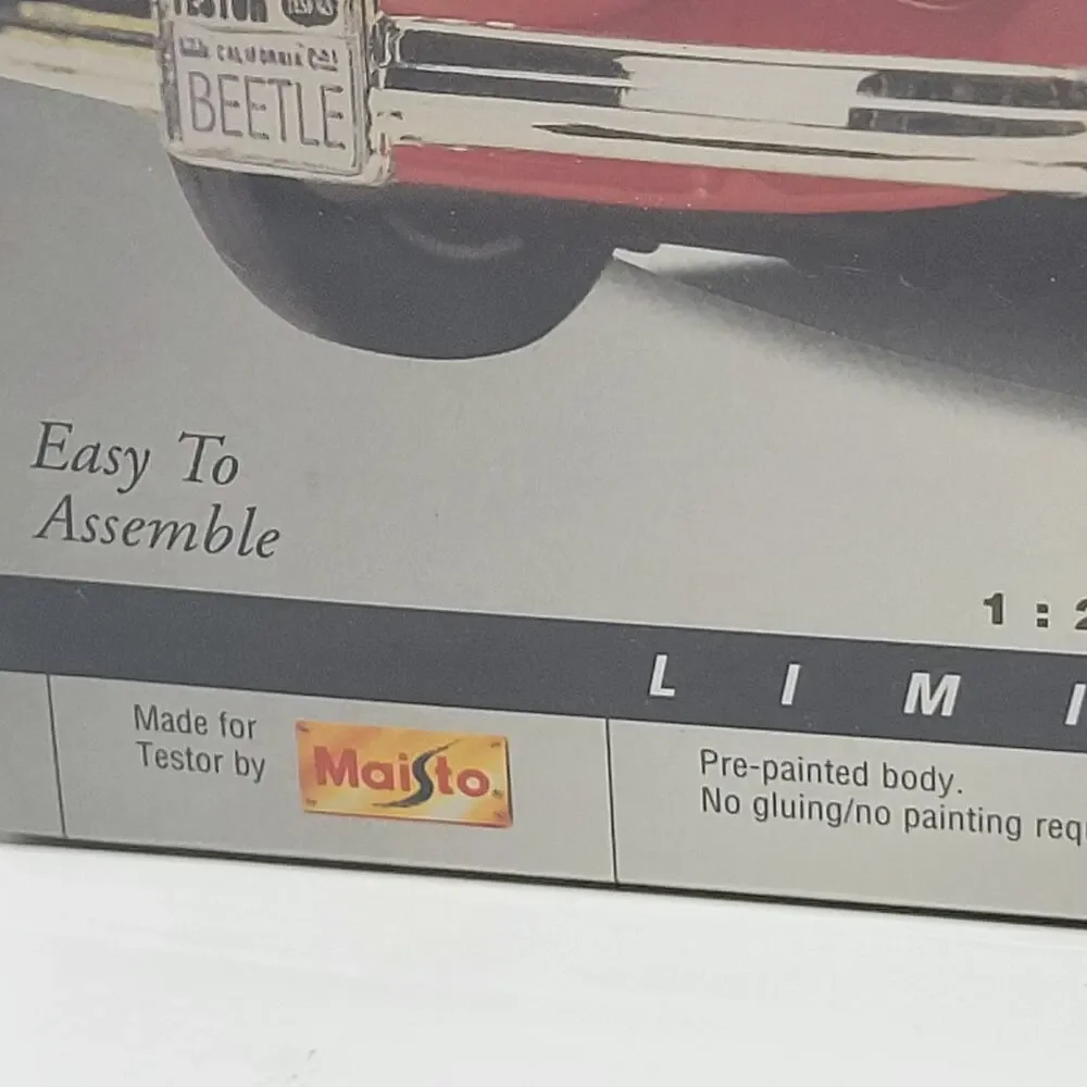 Testor #440072 Metal Body Silver Series Volkswagen Beetle 1/24 Model Kit New